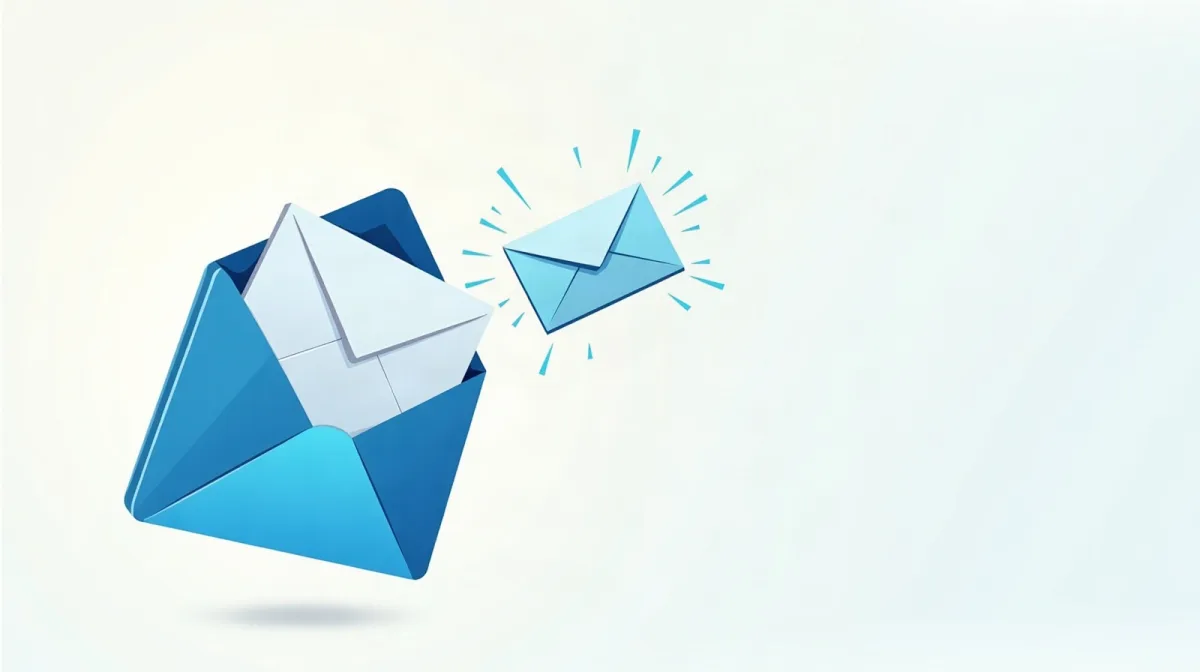 Email inbox on a laptop with one highlighted message — what a solo ad looks like