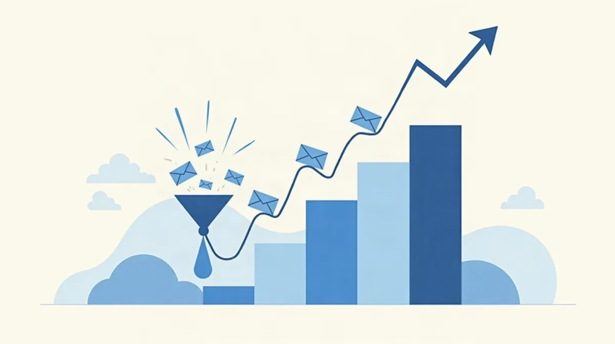 Rising traffic analytics curve reviewed on a monitor — solo ads traffic guide