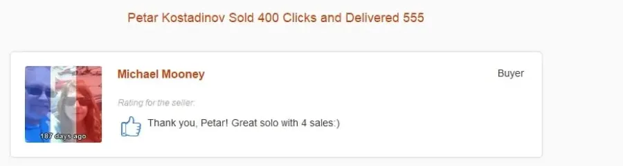 Michael Mooney: great solo with 4 sales