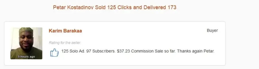 Karim Barakaa: 97 subscribers and a commission sale from 125 clicks