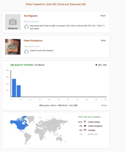 Solo ads buyer result screenshot