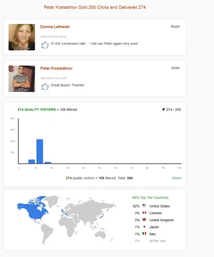 Solo ads buyer result screenshot
