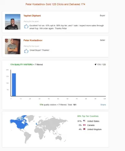 Solo ads buyer result screenshot