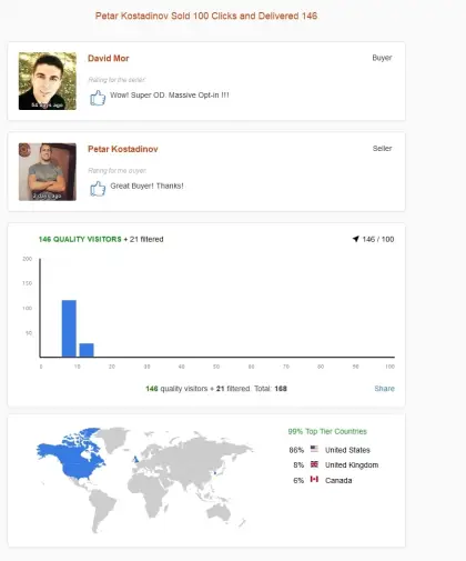 Solo ads buyer result screenshot