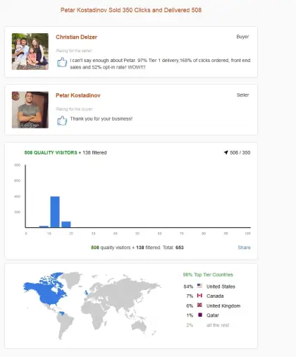 Solo ads buyer result screenshot
