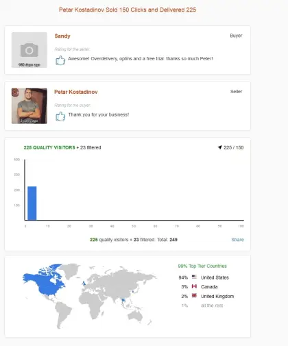 Solo ads buyer result screenshot