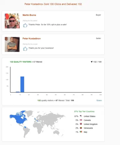 Solo ads buyer result screenshot