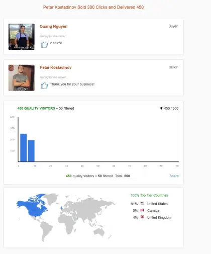 Solo ads buyer result screenshot
