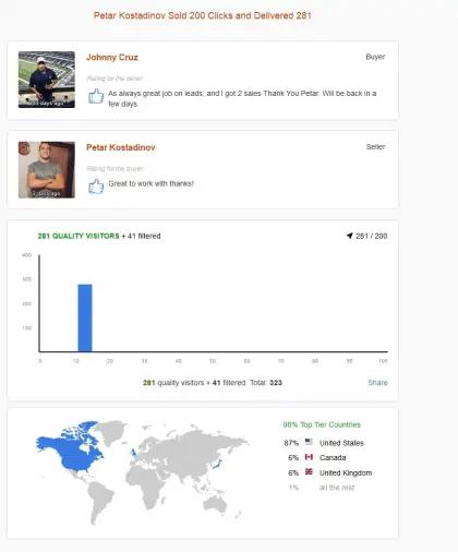 Solo ads buyer result screenshot