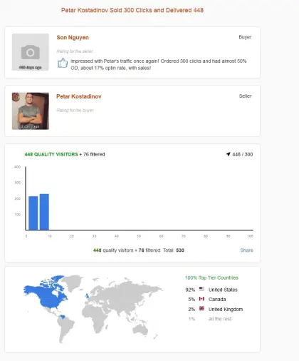 Solo ads buyer result screenshot