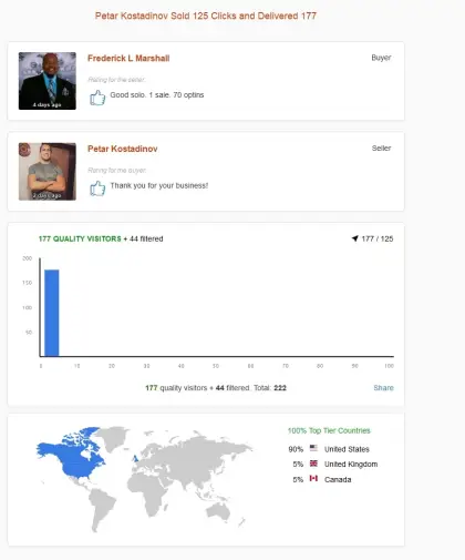 Solo ads buyer result screenshot