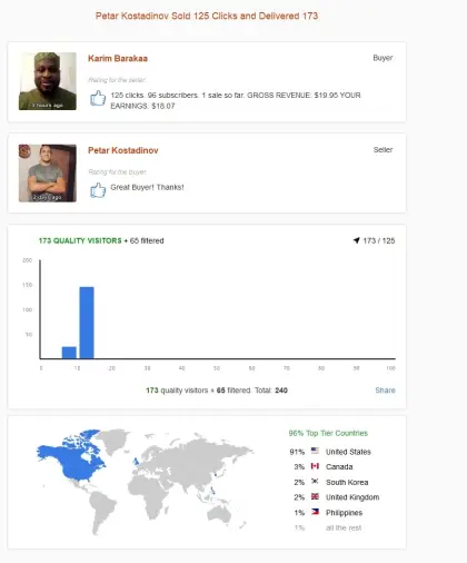 Solo ads buyer result screenshot