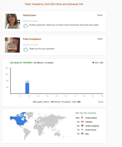 Solo ads buyer result screenshot