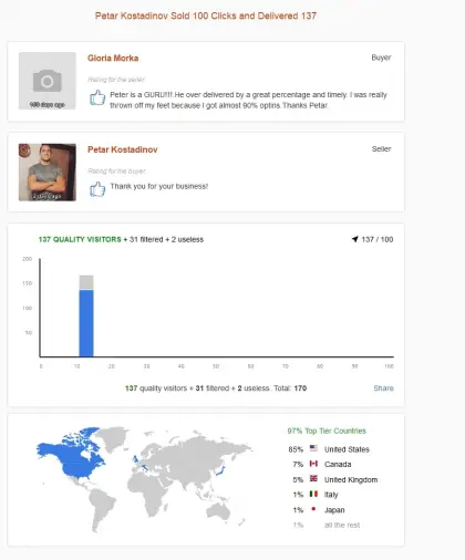 Solo ads buyer result screenshot