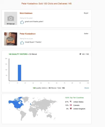Solo ads buyer result screenshot