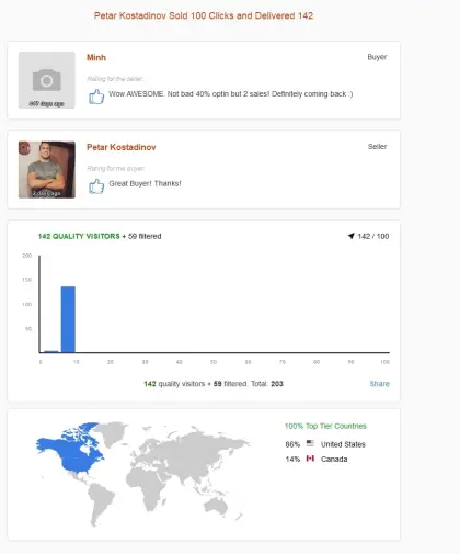 Solo ads buyer result screenshot