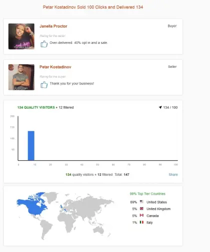 Solo ads buyer result screenshot