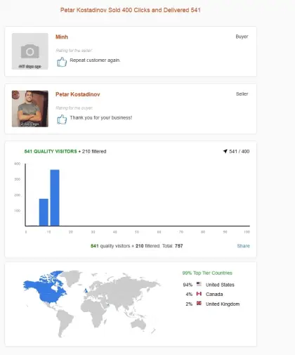 Solo ads buyer result screenshot