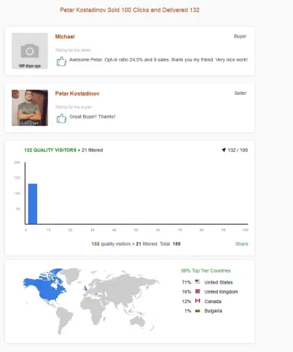 Solo ads buyer result screenshot