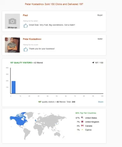 Solo ads buyer result screenshot