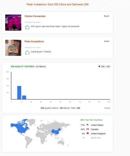 Solo ads buyer result screenshot