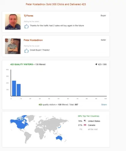 Solo ads buyer result screenshot