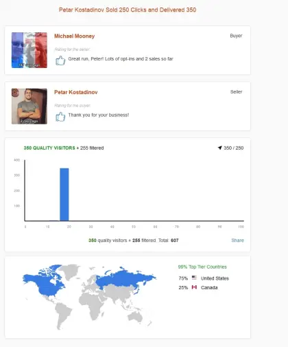 Solo ads buyer result screenshot