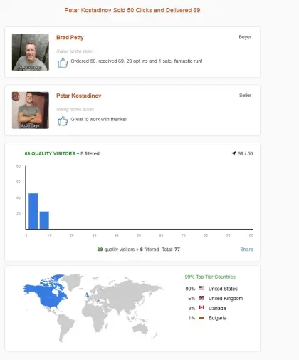 Solo ads buyer result screenshot
