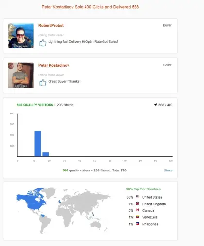 Solo ads buyer result screenshot