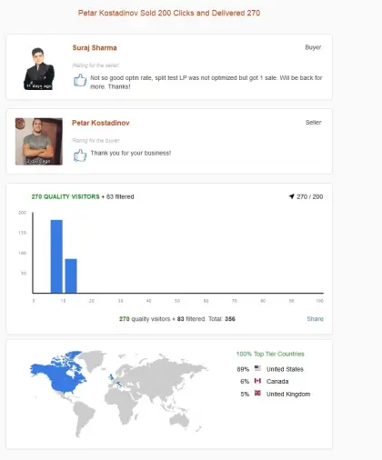 Solo ads buyer result screenshot