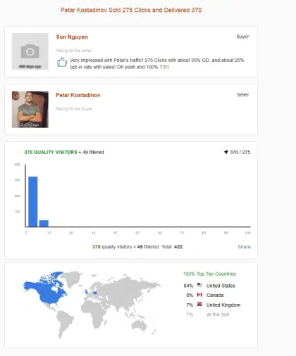Solo ads buyer result screenshot