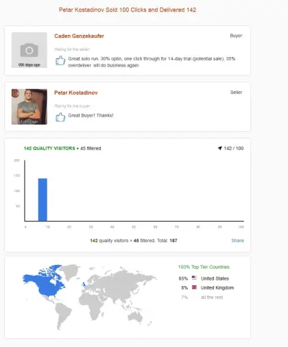 Solo ads buyer result screenshot