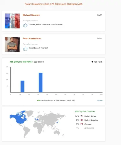 Solo ads buyer result screenshot