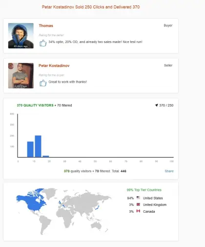 Solo ads buyer result screenshot