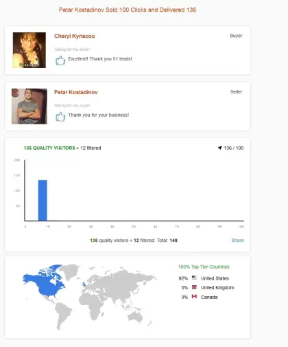 Solo ads buyer result screenshot