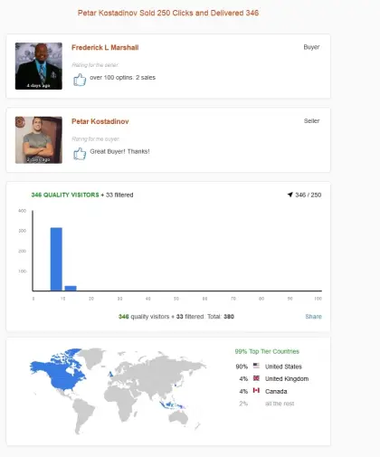 Solo ads buyer result screenshot