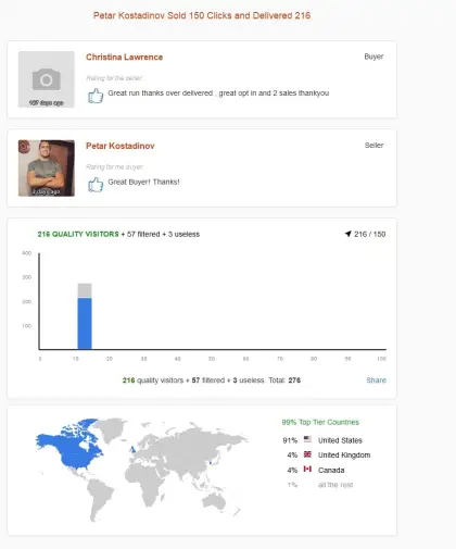 Solo ads buyer result screenshot