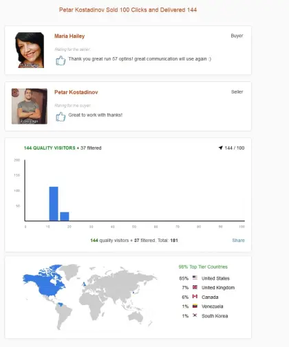 Solo ads buyer result screenshot