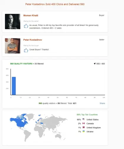 Solo ads buyer result screenshot