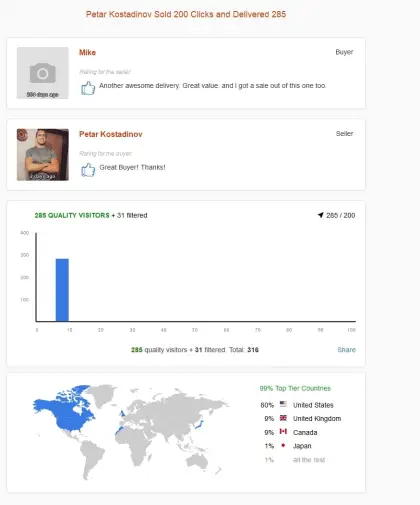 Solo ads buyer result screenshot