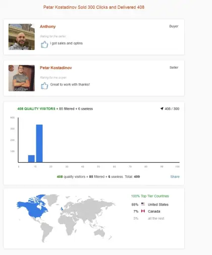 Solo ads buyer result screenshot