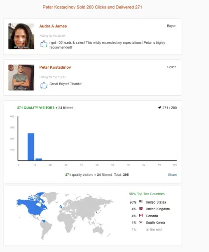 Solo ads buyer result screenshot