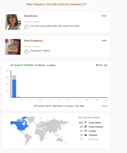 Solo ads buyer result screenshot