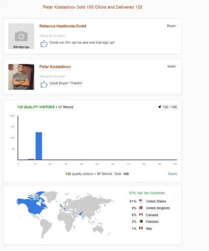 Solo ads buyer result screenshot