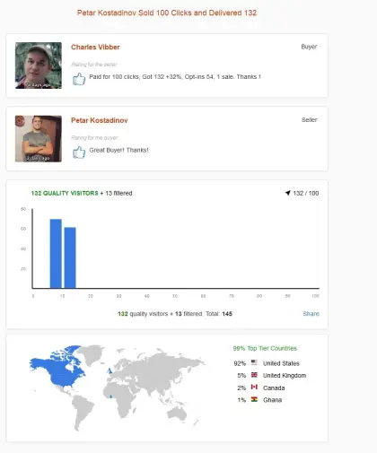 Solo ads buyer result screenshot