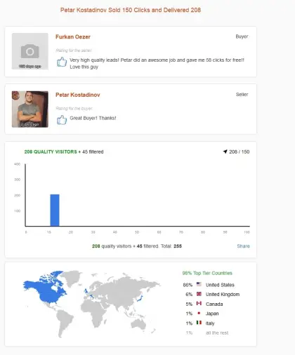 Solo ads buyer result screenshot