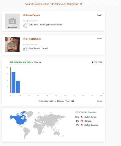 Solo ads buyer result screenshot