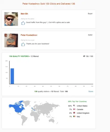 Solo ads buyer result screenshot